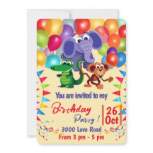 Animais Selvagens com Balões e Fitas