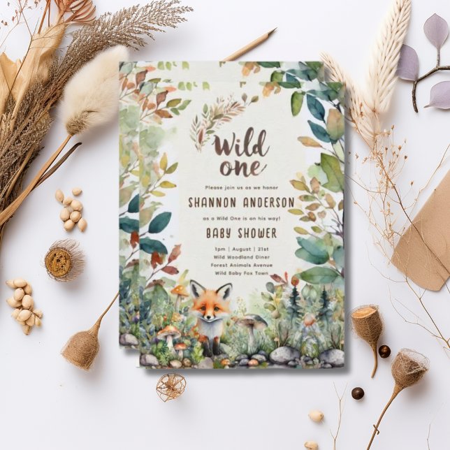 Convite Animais Selvagens Da Floresta De Bebê (Criador carregado)