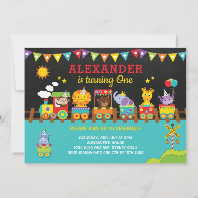 Convite Animais selvagens de safari de selva no primeiro (Frente)