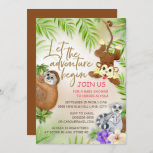 Convite Animais Selvagens Deixam Adventure Começar Chá