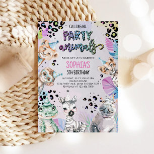 Convite Animais Selvagens do Partido Safari Aniversário