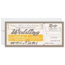 Animais selvagens do Zoo ingressos de casamento