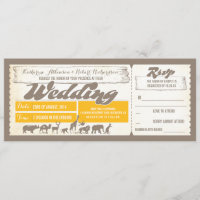 Animais selvagens do Zoo ingressos de casamento