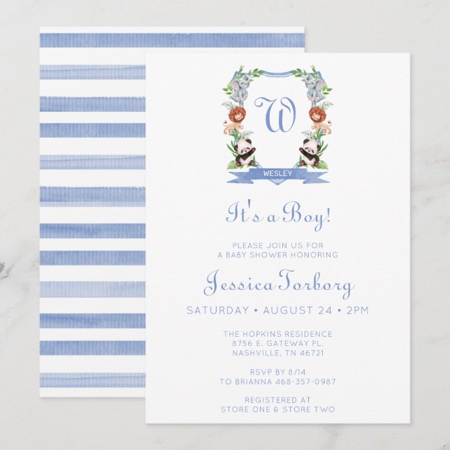 Convite Animais Selvagens - É um Chá de fraldas (Frente/Verso)