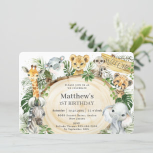 Convite Animais Selvagens Madeira Floresta Selvagem Um pri