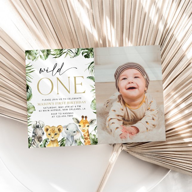 Convite Animais Selvagens, Safari, Selvagem Um, Primeiro A (Criador carregado)