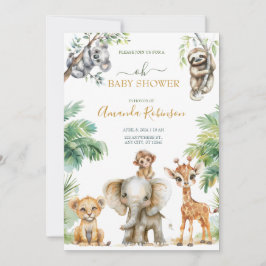 Convite Animais Selvagens Selvagens Selvagens Cutes