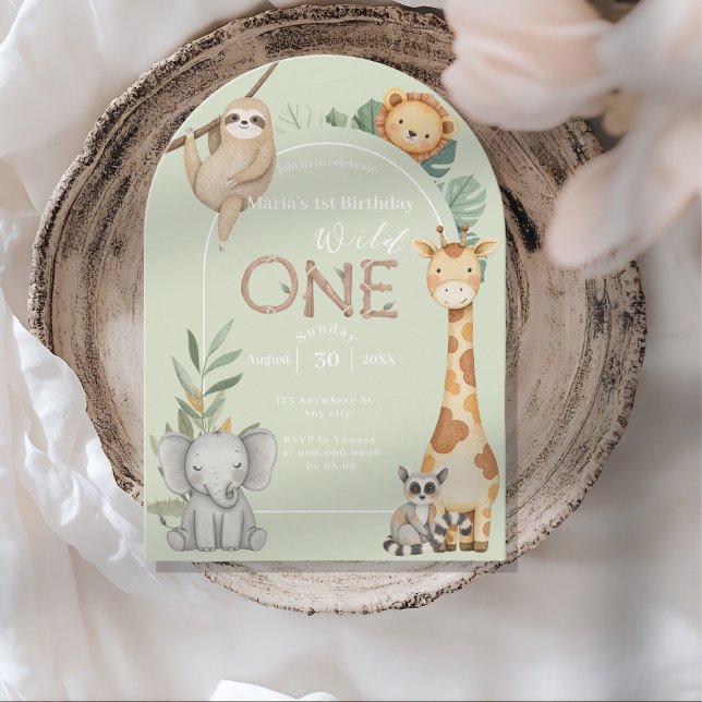 Convite Animais Selvagens Selvagens Selvagens de Uma Selva (Criador carregado)