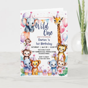 Convite Animais Selvagens Úteis - primeiro aniversario de