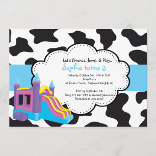 Convite animal da festa em casa do salto do