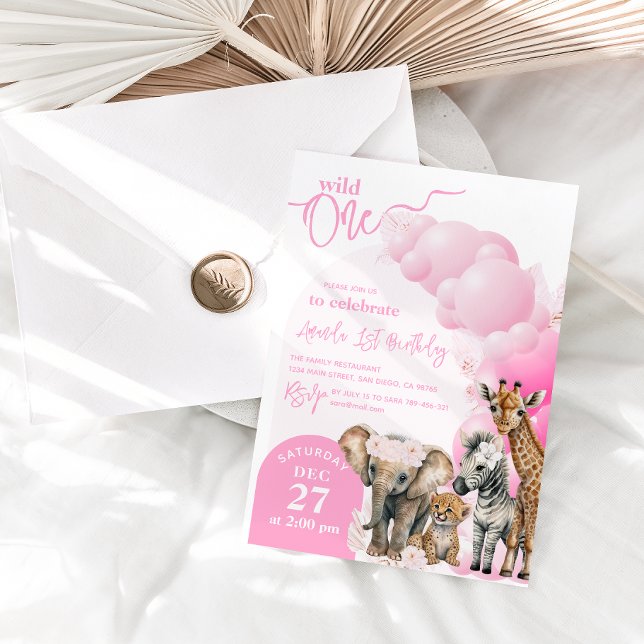 Convite Animal Safari Boho Wild One rua Aniversário (Criador carregado)