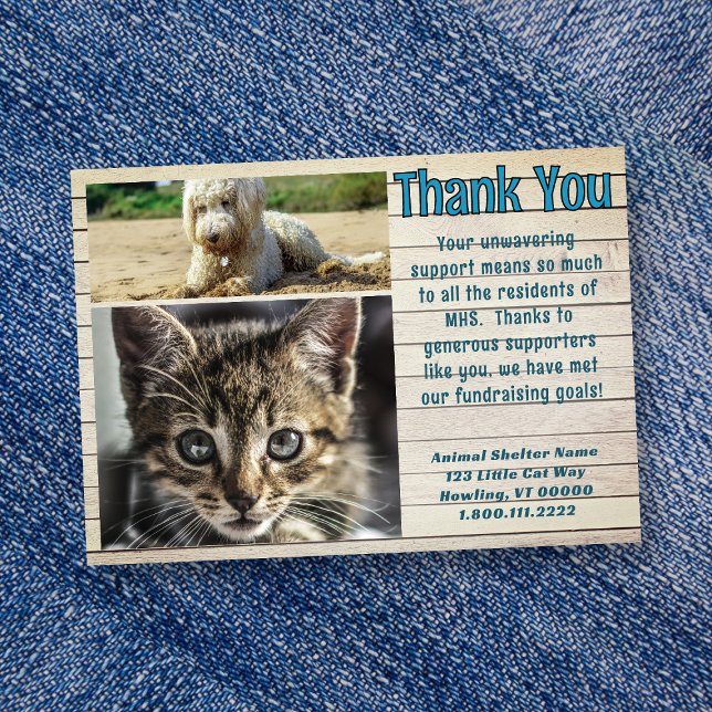 Convite Animal Shelter Photo Template Thank You Cards (Criador carregado)