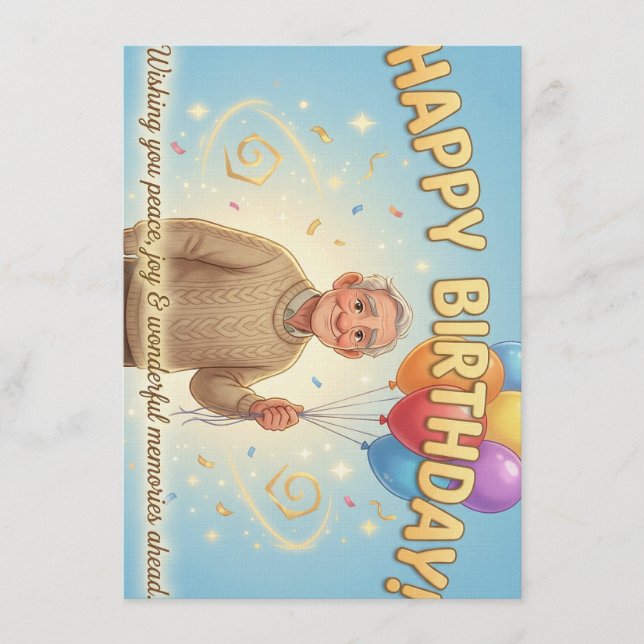 Convite Animation style Birthday Card for Grandparents. (Frente)