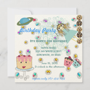 Convite Anime Mágico Dias Convidando T-Shirts de Aniversár