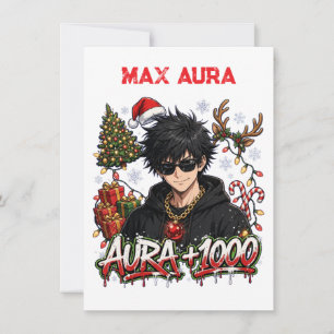 Convite Anime Natal Divertido Menino Max Aura Plus 1000 Gr