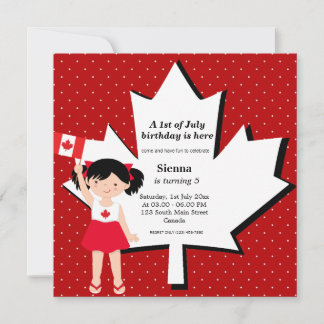 Convite aniversariante canadense