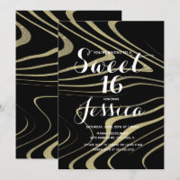 Aniversário 16 anos | Zebra Dourada Líquida Faux d