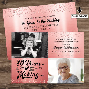 Convite Aniversário 80 Anos no Rosa do Fazer Dourado 2 Fot