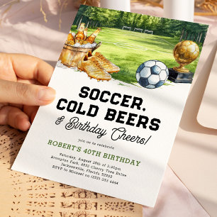 Convite Aniversário Adulto de Futebol, Cervejas e Aplausos