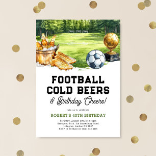 Convite Aniversário Adulto de Futebol, Cervejas e Aplausos