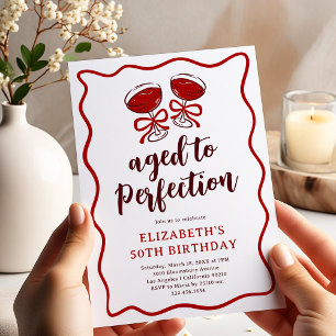 Convite Aniversário Adulto Envelhecido à Perfeição