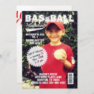 Convite Aniversário All-star da capa de revista do basebol