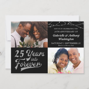 Convite Aniversário # ANOS PARA A ETERNIDADE Foto Prata