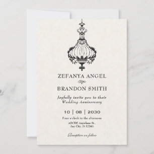 Convite Aniversário antigo vitorioso dos candelabros da Vi