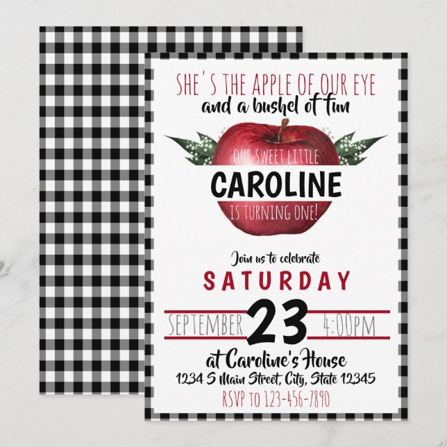 Convite Aniversário Apple (Frente/Verso)