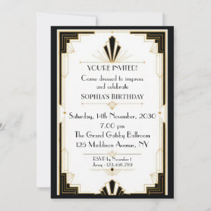 Convite Aniversário Art Deco