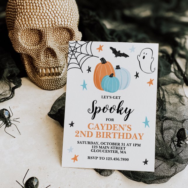 Convite Aniversário Assustador de Halloween com Abóboras A (Criador carregado)