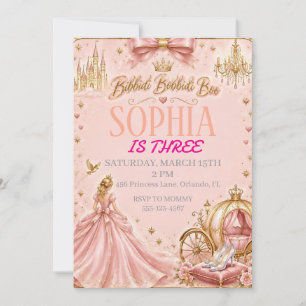Convite Aniversário Bibbidi Bobbidi Boo
