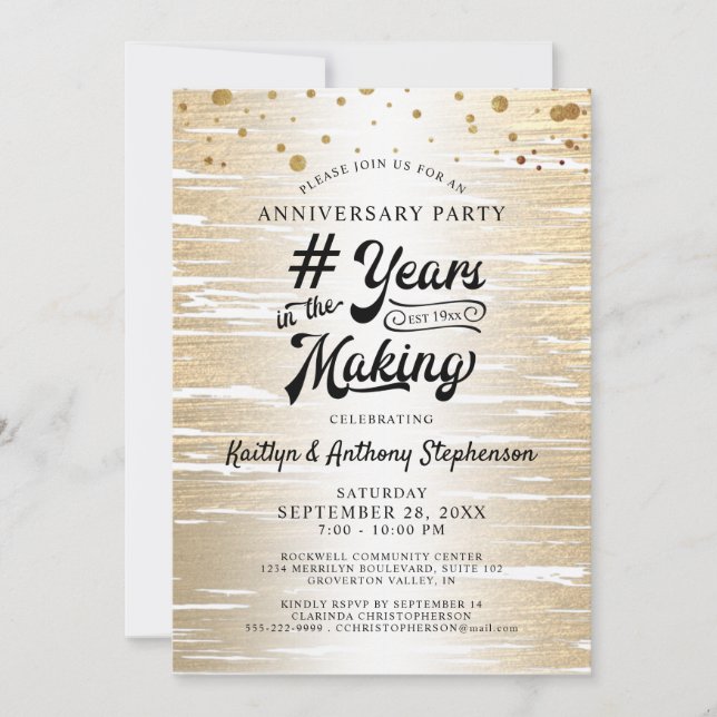 Convite Aniversário Black Gold # ANOS EM ELABORAÇÃO (Frente)