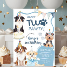 Aniversário Blue Dog Ready Two Pawty