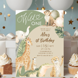Convite Aniversário Boho Greenery Safari Wild One