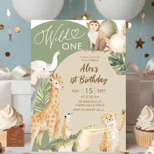 Convite Aniversário Boho Greenery Safari Wild One