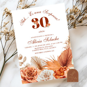 Convite Aniversário Boho Teracotta Surpresa Outono