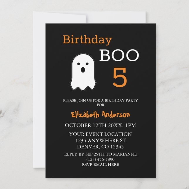 Convite Aniversário Boo Fall Halloween (Frente)