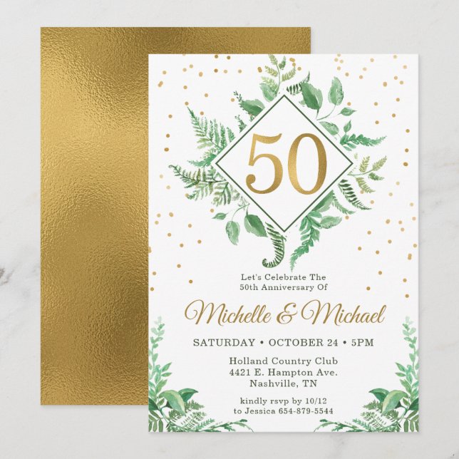 Convite Aniversário Botânico de 50 anos (Frente/Verso)