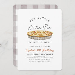 Convite Aniversário Branco da Ação de Graças do Pequeno Cu