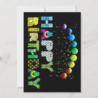 Convite Aniversário brilhante e colorido