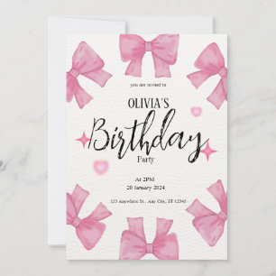 Convite aniversário brilhante e rosa