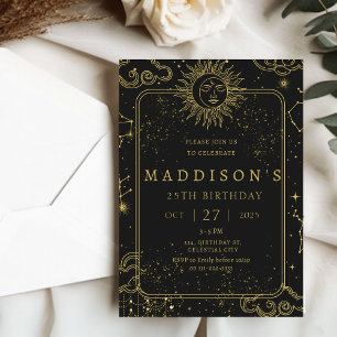 Convite Aniversário Celestial Mystical Starry Night