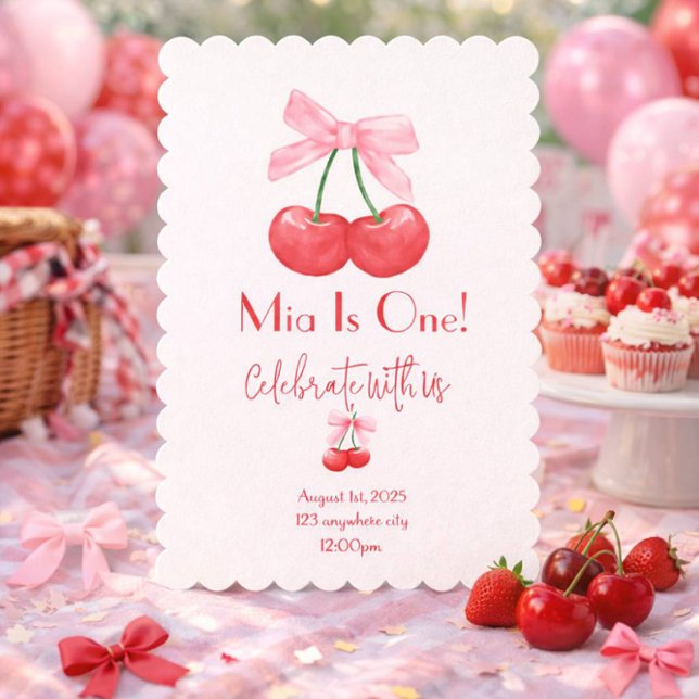 CONVITE ANIVERSÁRIO CEREJA ARCO ROSA (Criador carregado)