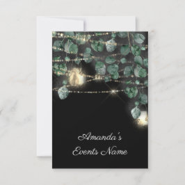 Convite Aniversário Chá de panela Luz Jar Russo Negro