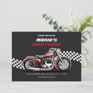 Convite Aniversário clássico de motocicleta