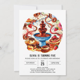 Convite Aniversário Colorido de Chocolate