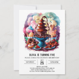 Convite Aniversário Colorido de Chocolate Infantil