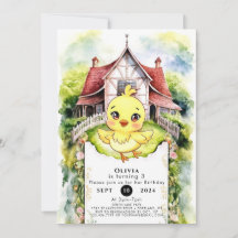 Aniversário Colorido de Galinha Fazenda