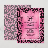 Aniversário com Estampa de Leopardo Rosa e Preto C